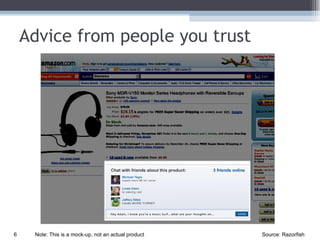 Advice from people you trust Source: Razorfish Note: This is a mock-up, not an actual product  