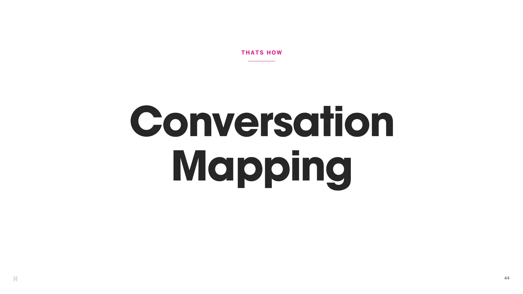 THATS HOW
Conversation
Mapping
44
 