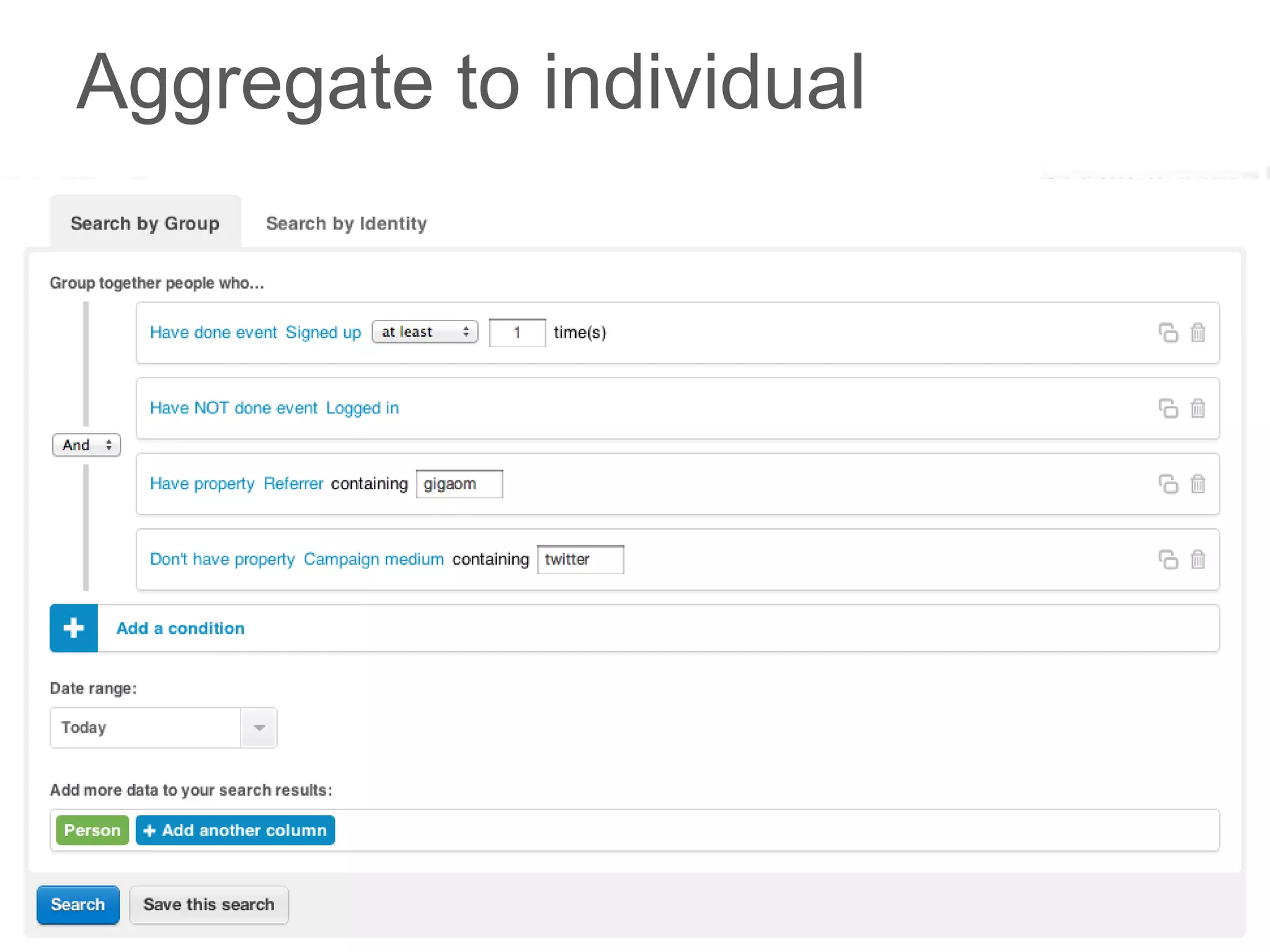 Aggregate to individual
 