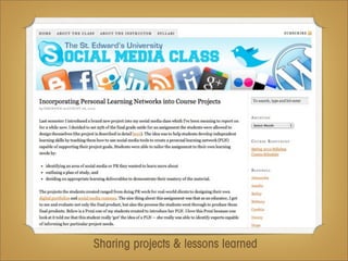 Sharing projects & lessons learned
 