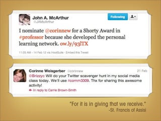 "For it is in giving that we receive."
                   -St. Francis of Assisi
 