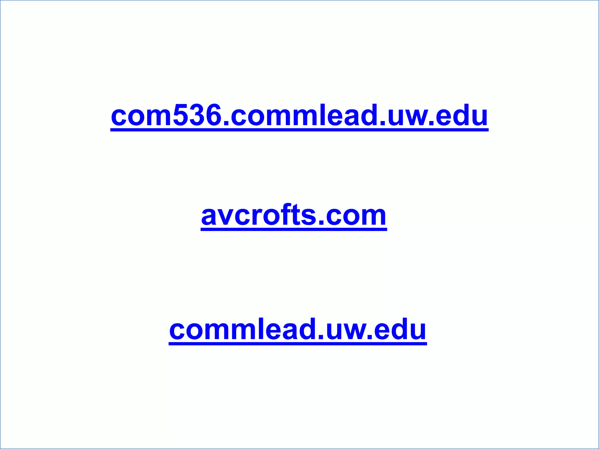 com536.commlead.uw.edu
avcrofts.com
commlead.uw.edu
