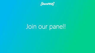 Join our panel!
 