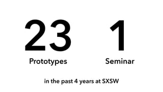 23Prototypes
1Seminar
in the past 4 years at SXSW
 