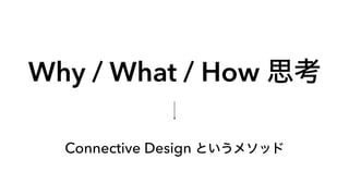Why / What / How ˼
Connective Design Ȥ᥽å
 