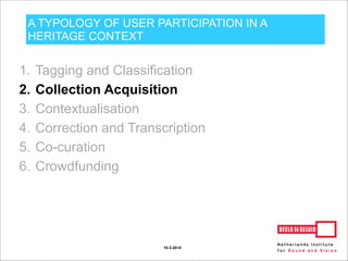 SOUND OF THE NETHERLANDS
Step 1: uploading hundreds of high quality, digitized archival
sounds to Soundcloud
 