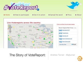 The Story of VoteReport:   Andrew Turner - @ajturner
 