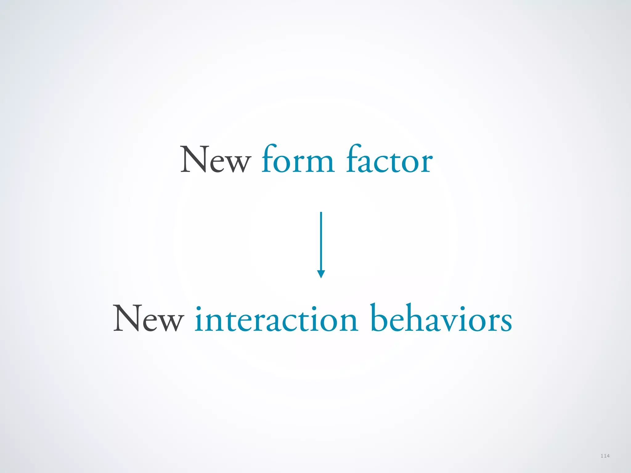 New form factor



New interaction behaviors


                            114
 