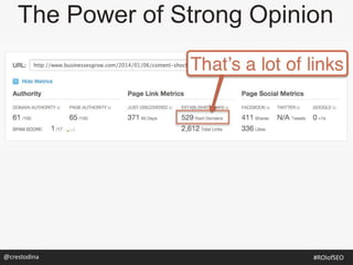 The Power of Strong Opinion
@crestodina #ROIofSEO
 