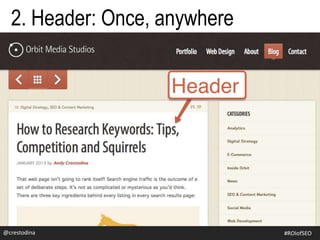 2. Header: Once, anywhere
@crestodina #ROIofSEO
 
