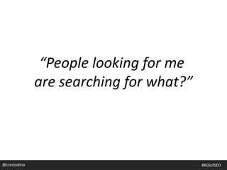 @crestodina
“People looking for me
are searching for what?”
#ROIofSEO
 
