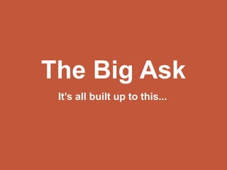 The Big Ask
It’s all built up to this...
 