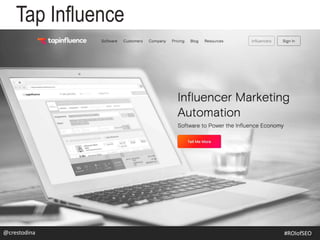 Tap Influence
@crestodina #ROIofSEO
 