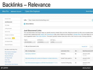 @rsj8000 #ROIofSEO
Backlinks – Relevance
 