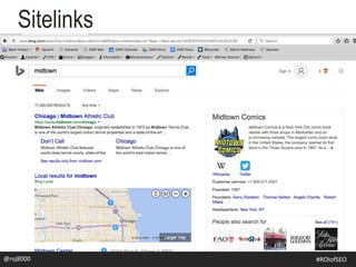Sitelinks
@rsj8000 #SEOforROI@rsj8000 #ROIofSEO
 
