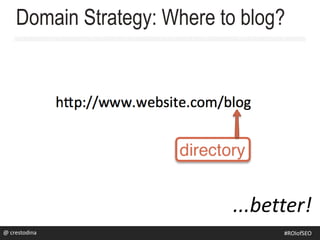 @rsj8000
Domain Strategy: Where to blog?
#SEOforROI@ crestodina #ROIofSEO
...better!
 