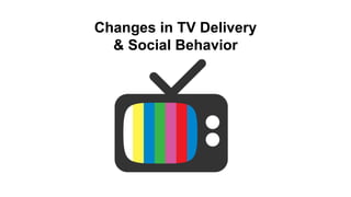 Changes in TV Delivery
& Social Behavior
 