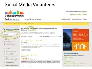 Social Media Volunteers
 