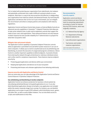 Stop Attacks and Mitigate Risk with Application and Device Control | PDF