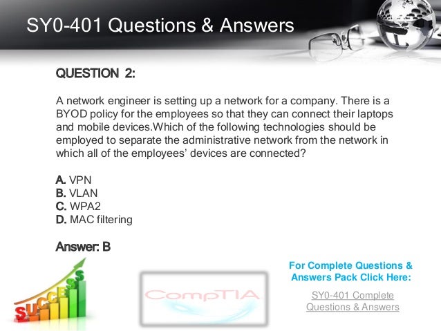 Free Comptia Security+ Certification SY0-401 Exam Sample ...