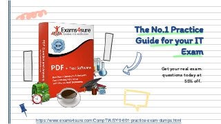 The No.1 Practice
Guide for your IT
Exam
Get your real exam
questions today at
55% off.
https://www.exams4sure.com/CompTIA/SY0-601-practice-exam-dumps.html
 