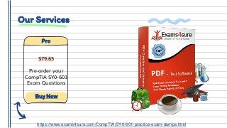 Our Services
$79.65
Pre-order your
CompTIA SY0-601
Exam Questions
Pro
Buy Now
https://www.exams4sure.com/CompTIA/SY0-601-practice-exam-dumps.html
 