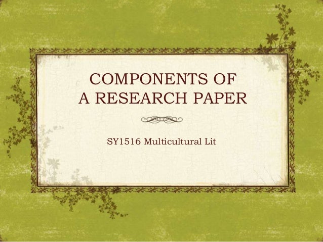 Components of research paper