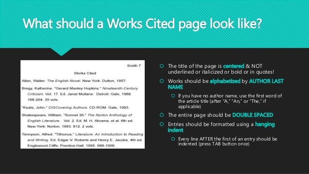what is work cited page