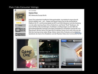 Platz 2 des Consumer Votings:
 
