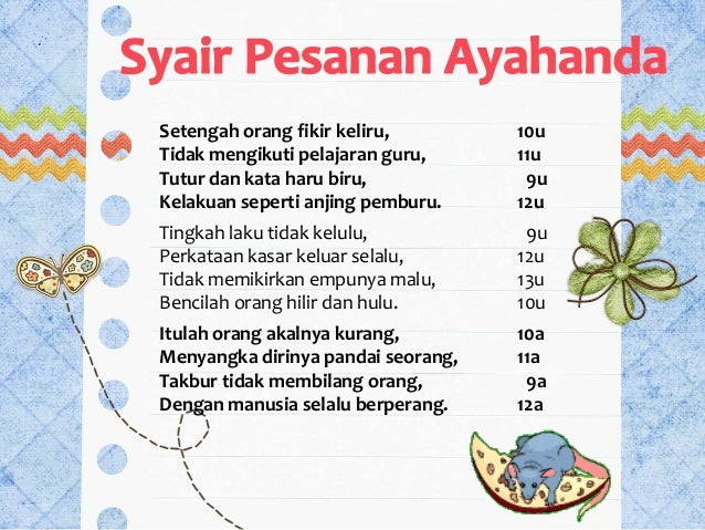 Tugas Bahasa Indonesia, Syair Kelas IX