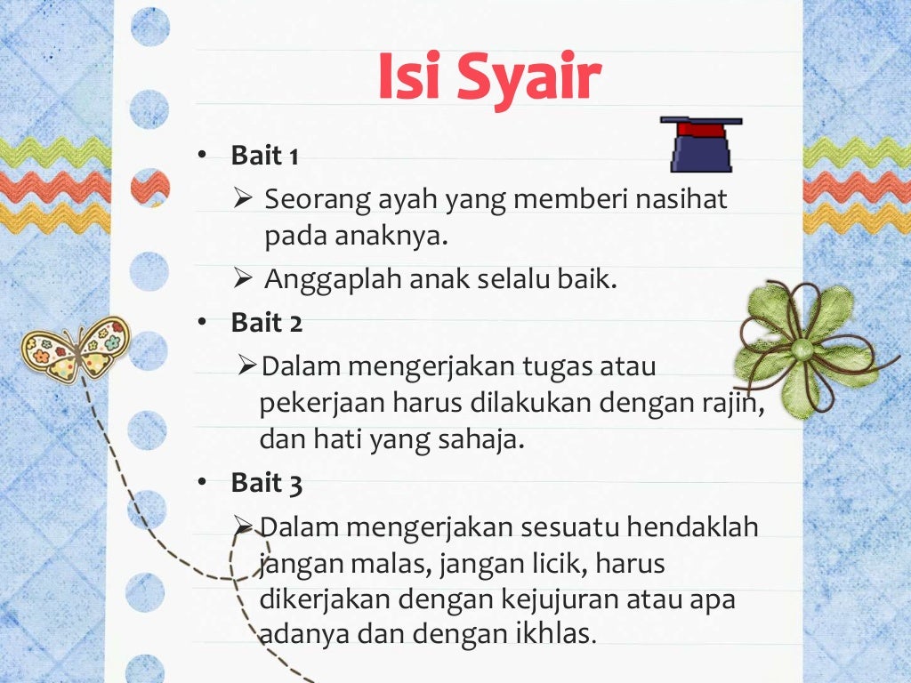 Tugas Bahasa Indonesia, Syair Kelas IX