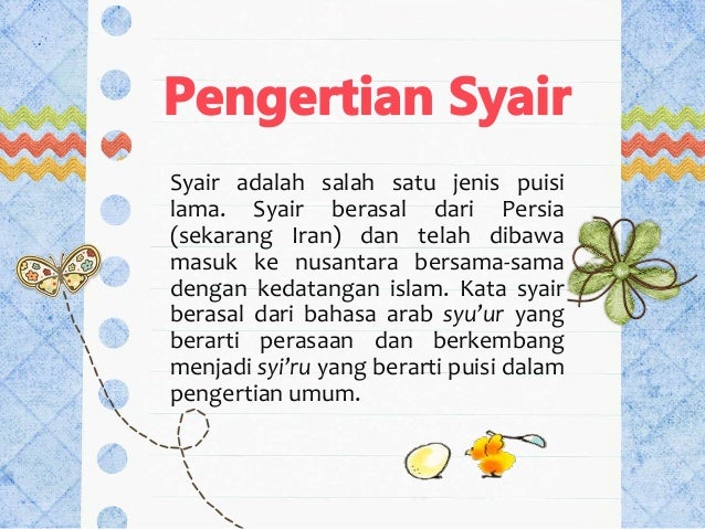 Tugas Bahasa Indonesia, Syair Kelas IX