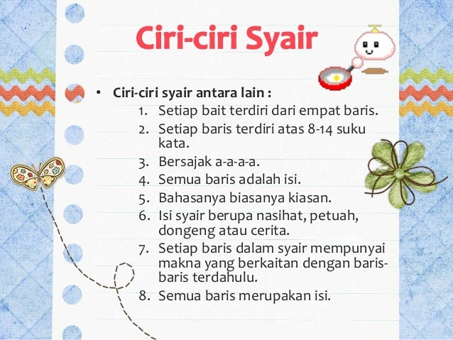 Tugas Bahasa Indonesia, Syair Kelas IX