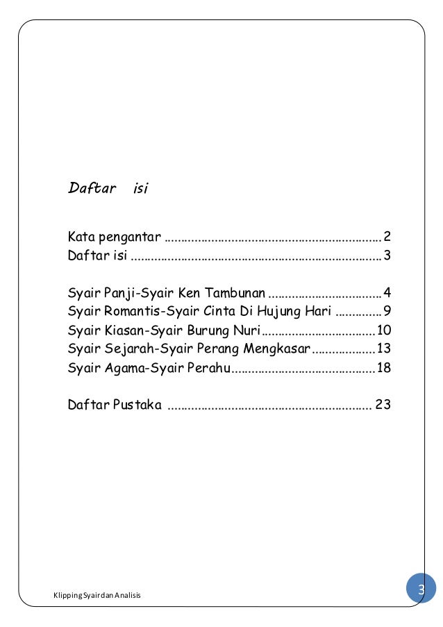 Tugas Kelompok - Contoh Masing Masing Syair dan analisisnya