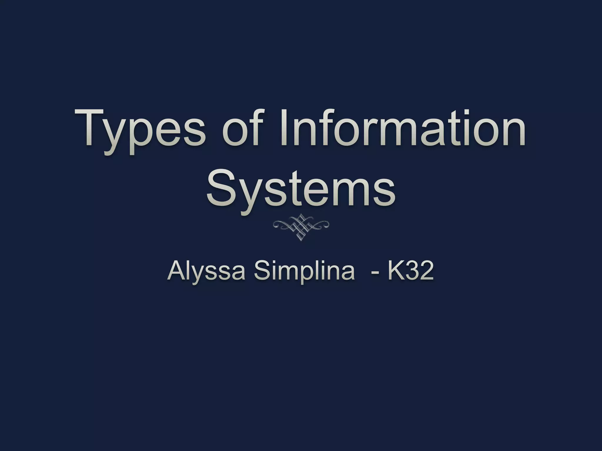 SYANDES K32 Types of Information Systems Quiz 3 PPT