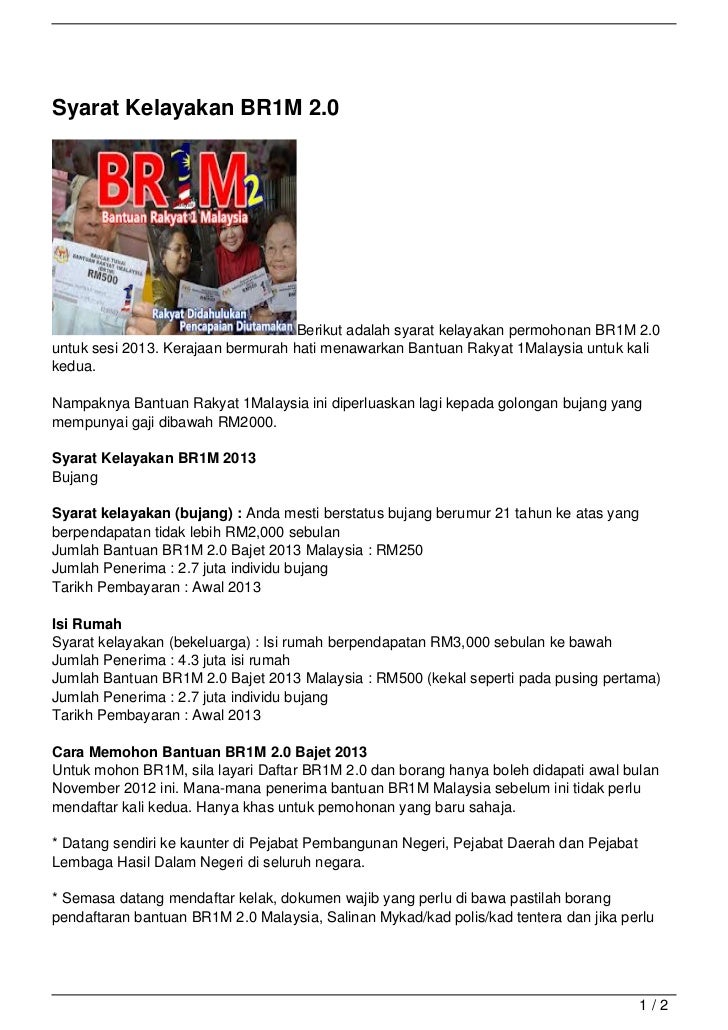 Syarat Kelayakan Br1m 2 0