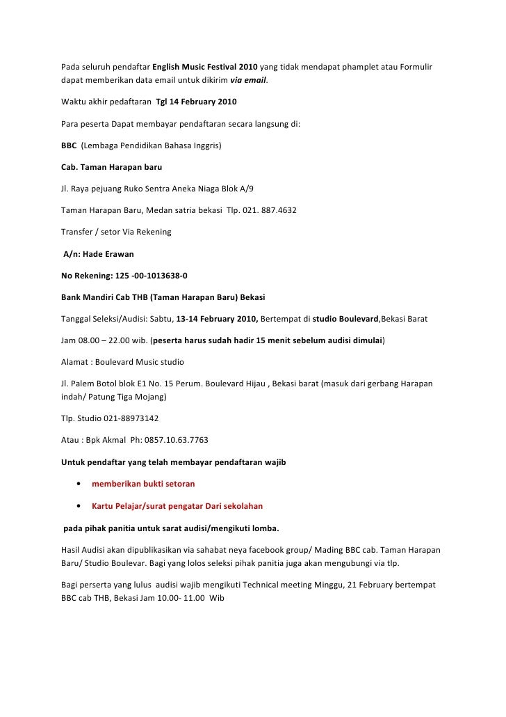 Syarat Dan Ketentuan Event Festival