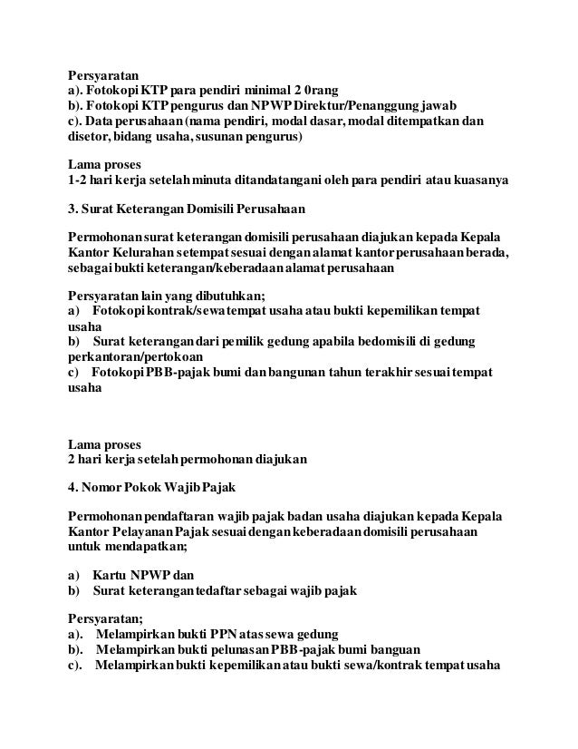 Syarat pendirian PT, Urus Izin Usaha PT Medan - Sumut