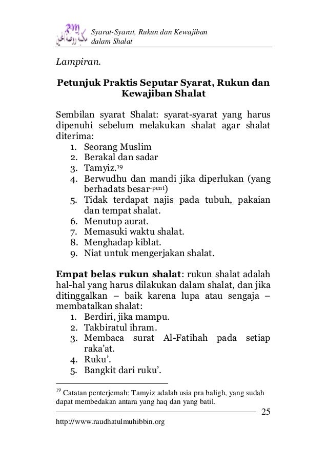Syarat Syarat Rukun Dan Kewajiban Dalam Shalat