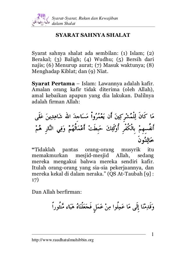 Syarat-Syarat, Rukun, dan Kewajiban dalam Shalat