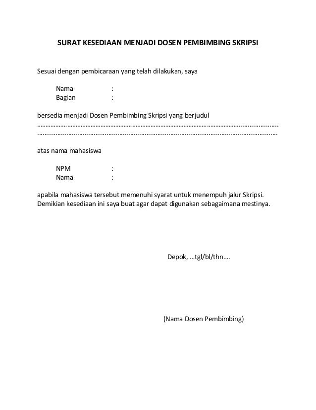 Contoh Surat Pengunduran Diri Dosen Pembimbing Contoh Surat