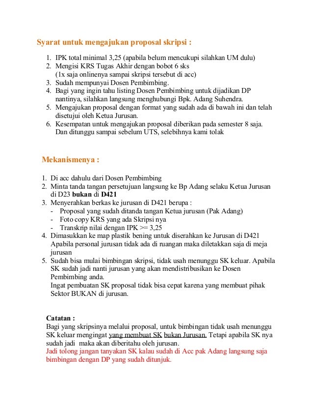 Syarat Untuk Mengajukan Proposal Skripsi