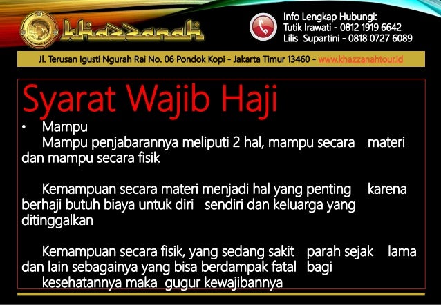 Syarat Wajib Haji