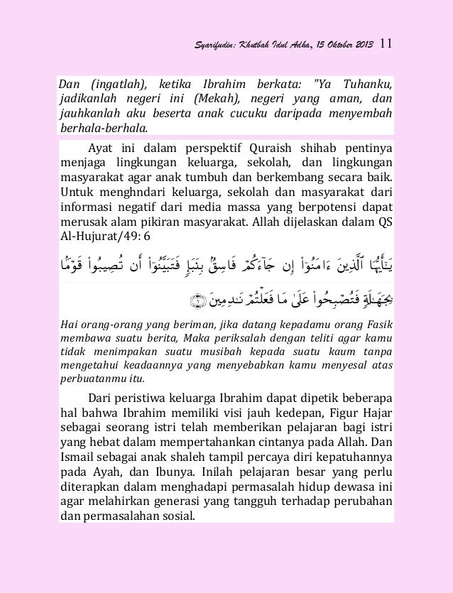 Syarifudin, khutbah idul adha.