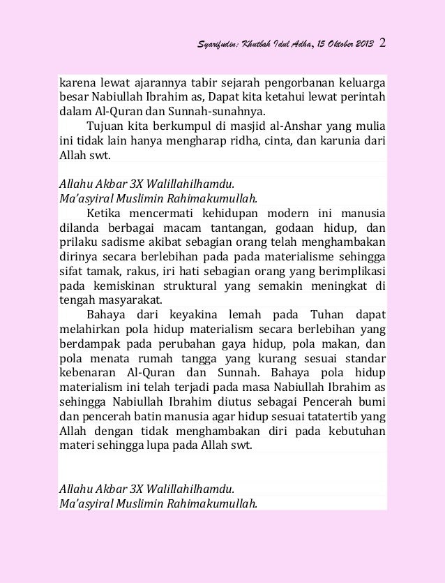 Syarifudin, khutbah idul adha.