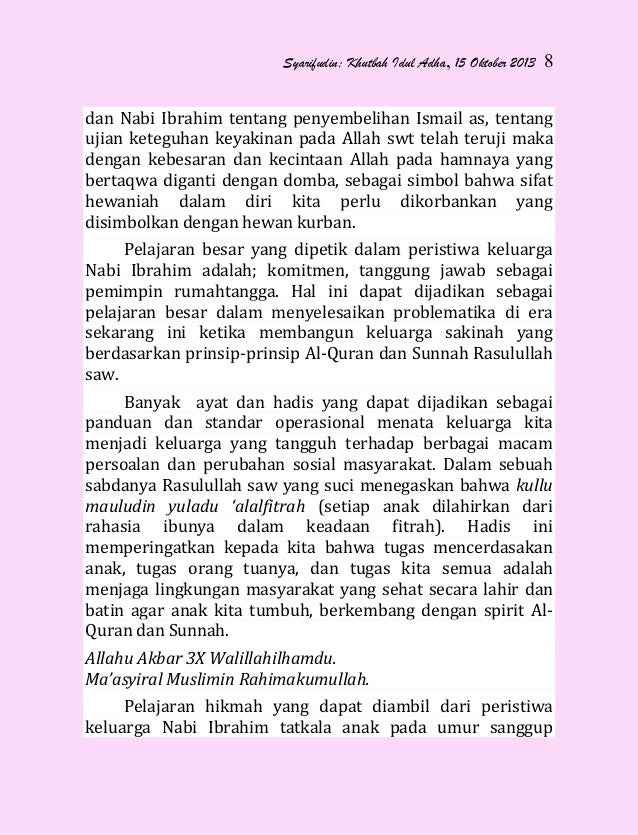 Syarifudin Khutbah Idul Adha