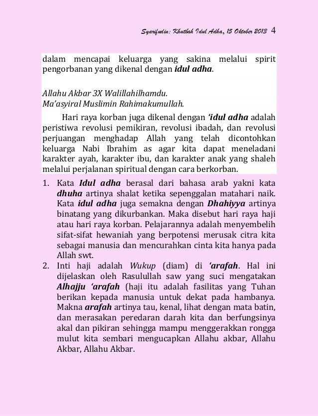 Syarifudin, khutbah idul adha.