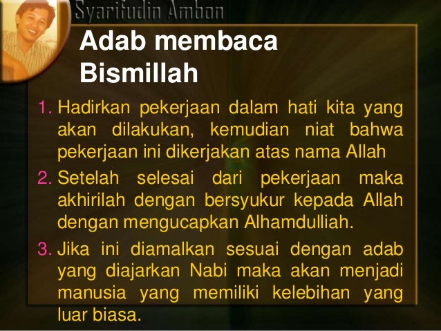Syarifudin, makna bismillah