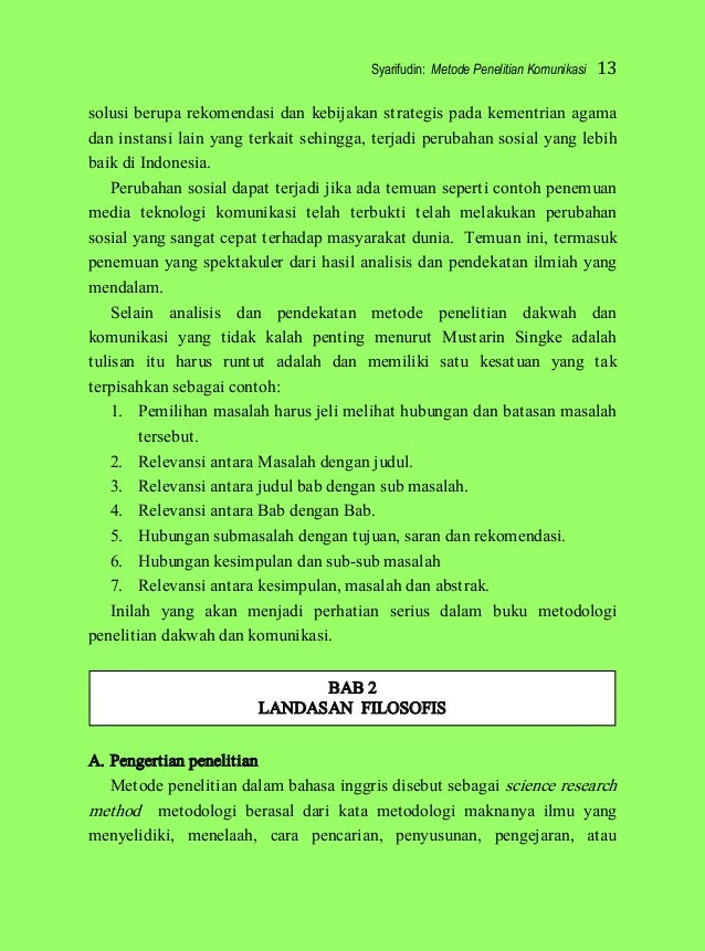 Syarifudin, metode penelitian komunikasi 2