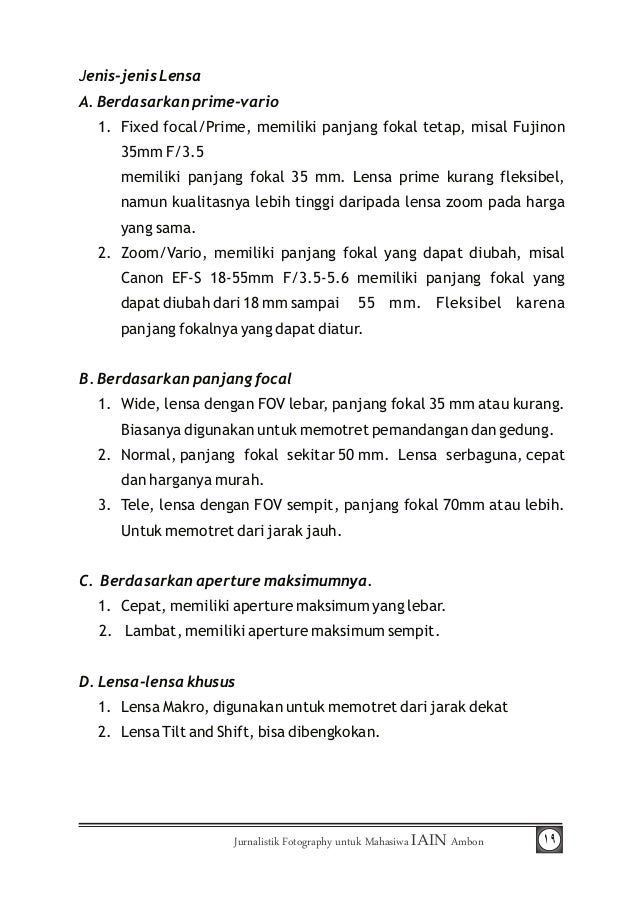 Syarifudin, panduan fotografi 2